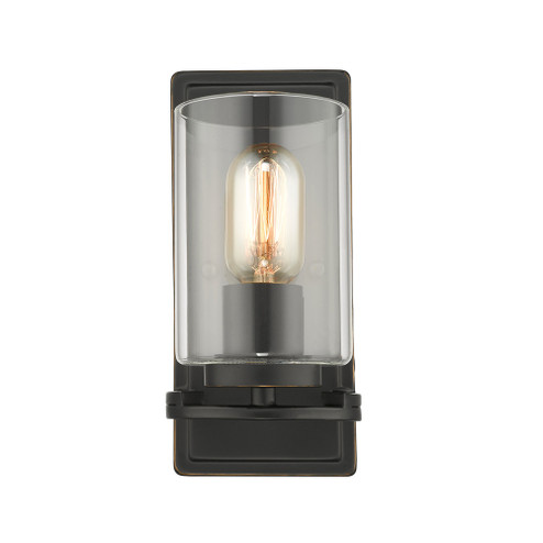 Monroe One Light Wall Sconce in Matte Black with Gold Highlights (62|70411WBLKCLR)