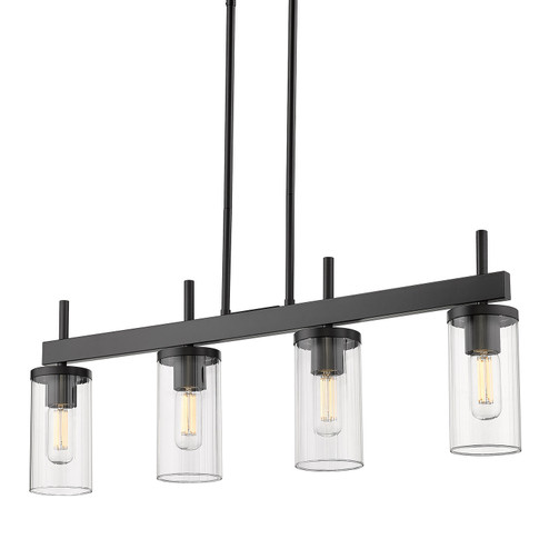 Winslett BLK Four Light Linear Pendant in Matte Black (62|7011LPBLKCLR)