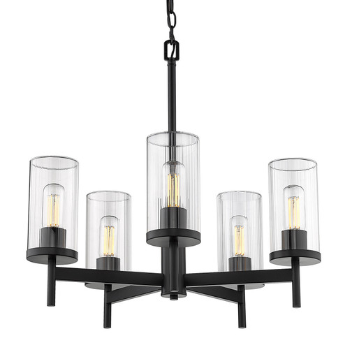 Winslett BLK Five Light Chandelier in Matte Black (62|70115BLKCLR)