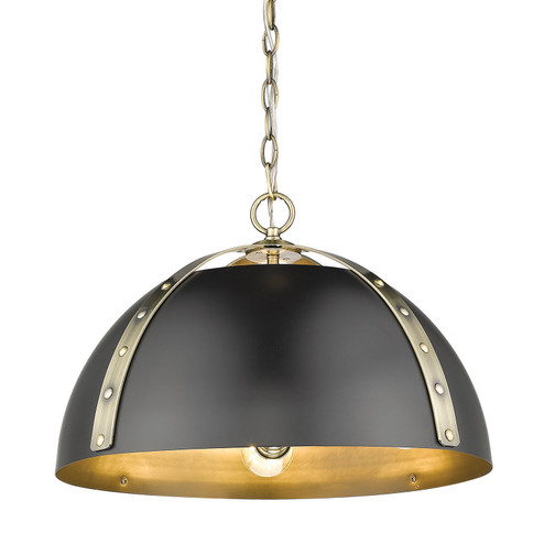 Aldrich Three Light Pendant in Aged Brass (62|69283PABBLK)