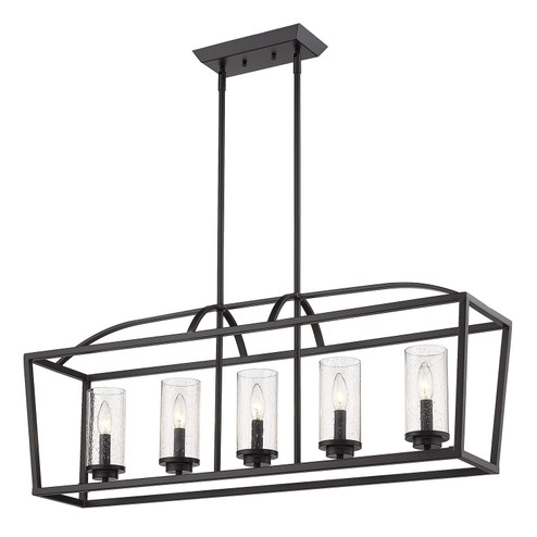 Mercer Five Light Linear Pendant in Matte Black (62|4309LPBLKBLKSD)
