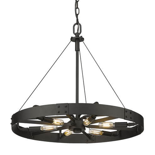 Vaughn Six Light Pendant in Natural Black (62|3866MNBNB)