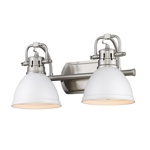 Duncan Two Light Bath Vanity in Pewter (62|3602BA2PWWHT)