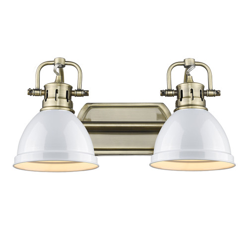Duncan Two Light Bath Vanity in Aged Brass (62|3602BA2ABWH)