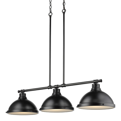 Duncan BLK Three Light Linear Pendant in Matte Black (62|36023LPBLKBLK)