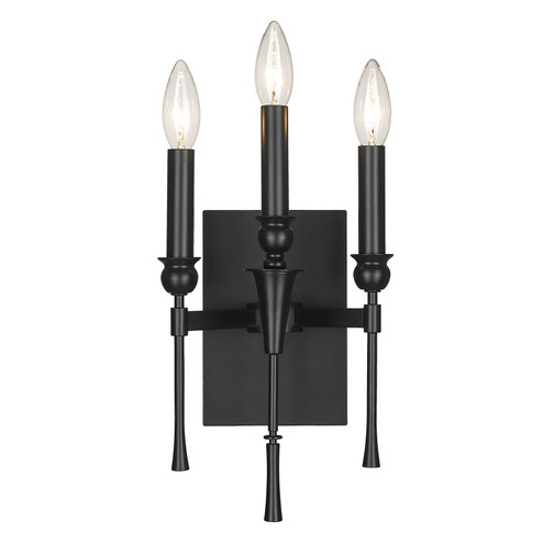 Landon Three Light Wall Sconce in Matte Black (62|3509WSCBLK)