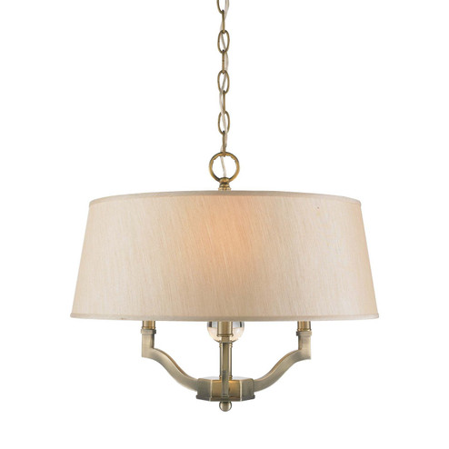Waverly Three Light Semi-Flush Mount in Aged Brass (62|3500SFABPMT)