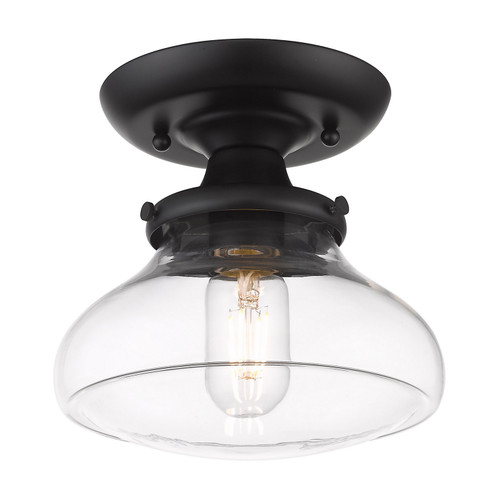 Nash One Light Semi-Flush Mount in Matte Black (62|3419SFBLKCLR)