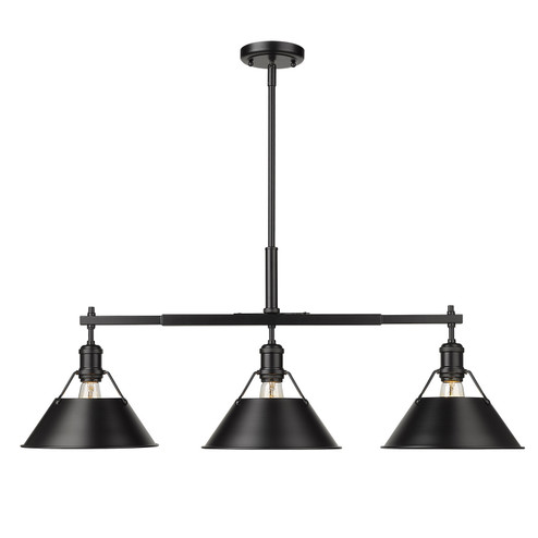 Orwell Three Light Linear Pendant in Matte Black (62|3306LPBLKBLK)