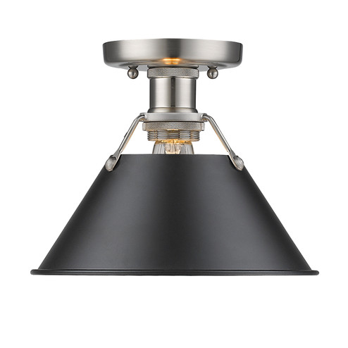 Orwell One Light Flush Mount in Pewter (62|3306FMPWBLK)