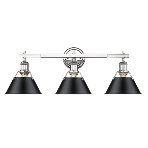 Orwell Three Light Bath Vanity in Chrome (62|3306BA3CHBLK)