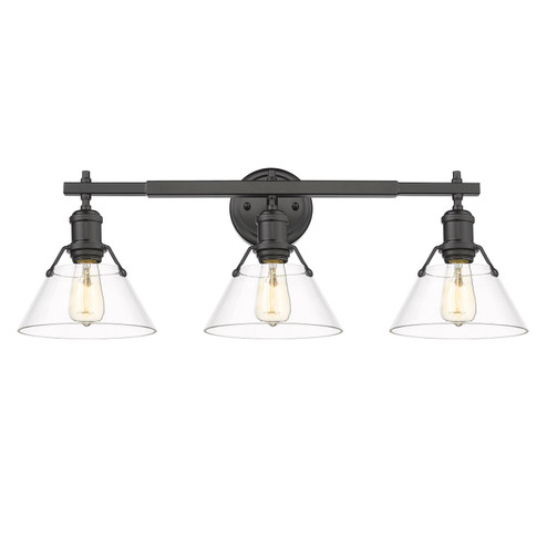 Orwell Three Light Bath Vanity in Matte Black (62|3306BA3BLKCLR)