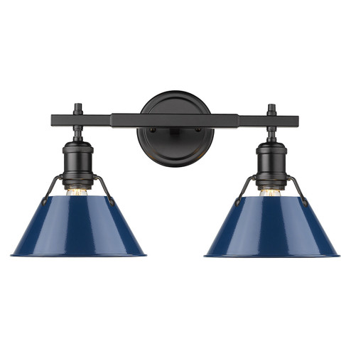 Orwell Two Light Bath Vanity in Matte Black (62|3306BA2BLKNVY)