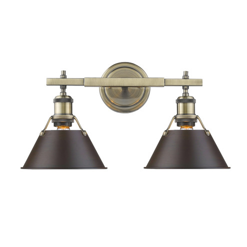 Orwell Two Light Bath Vanity in Aged Brass (62|3306BA2ABRBZ)
