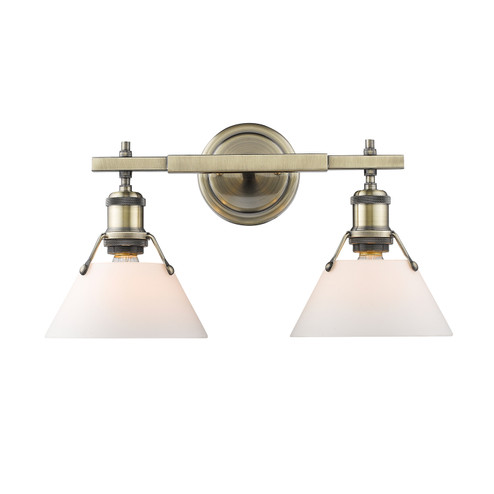 Orwell Two Light Bath Vanity in Aged Brass (62|3306BA2ABOP)