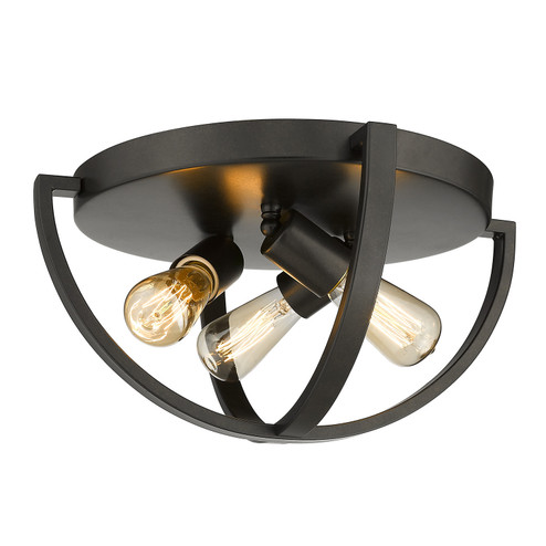Colson Three Light Flush Mount in Etruscan Bronze (62|3167FM15EB)