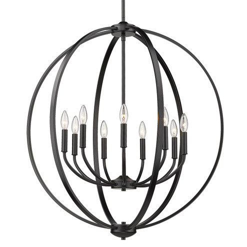 Colson Nine Light Chandelier in Matte Black (62|31679BLK)