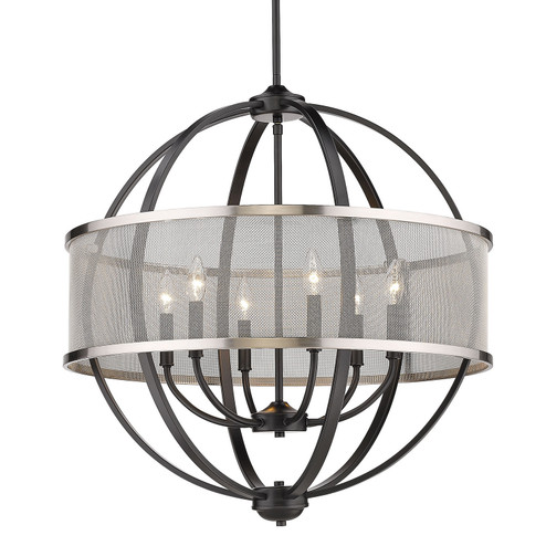 Colson Six Light Chandelier in Matte Black (62|31676BLKPW)