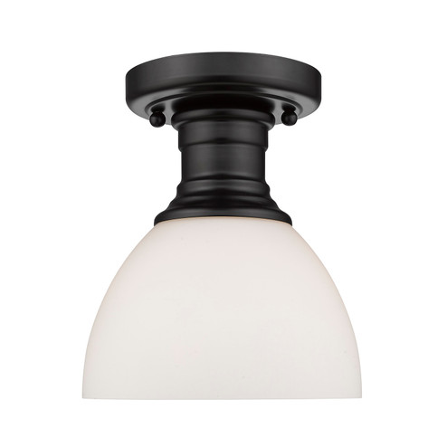 Hines One Light Semi-Flush Mount in Matte Black (62|3118SFBLKOP)