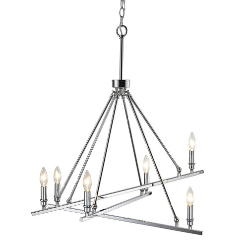 Garvin Six Light Chandelier in Chrome (62|23606CH) Garvin Six Light Chandelier in Chrome (62|23606CH)