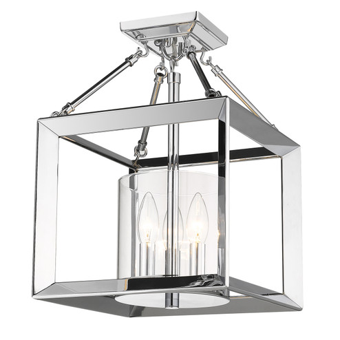 Smyth Three Light Semi-Flush Mount in Chrome (62|2074SFCHCLR)
