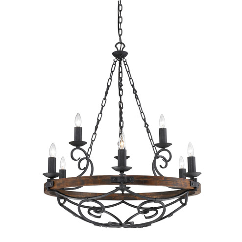 Madera Nine Light Chandelier in Black Iron (62|18219BI)