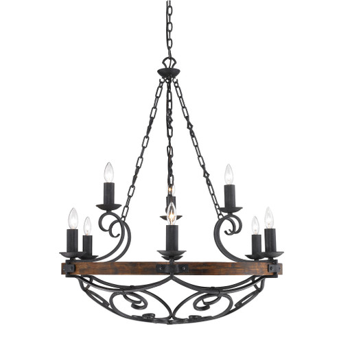 Madera BI Nine Light Chandelier in Black Iron (62|18219BI)