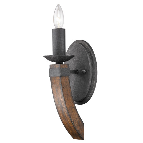 Madera BI One Light Wall Sconce in Black Iron (62|18211WBI)