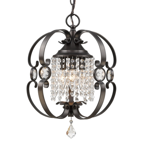 Ella EBB Three Light Mini Chandelier in Brushed Etruscan Bronze (62|1323M3EBB)