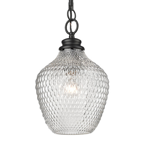 Adeline One Light Pendant in Matte Black (62|1088MBLKCLR)