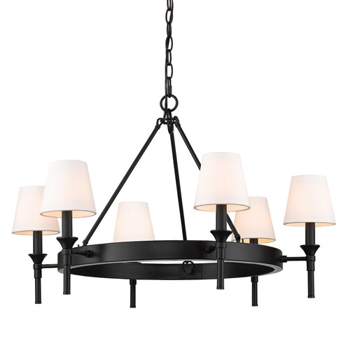 Edinburgh Six Light Chandelier in Matte Black (62|10206BLKMWS)