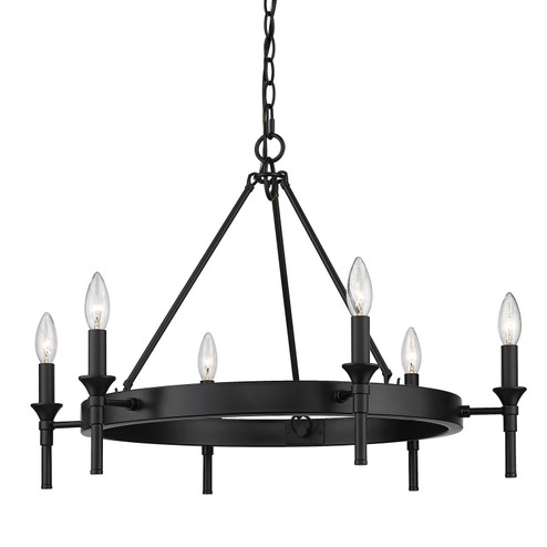 Edinburgh Six Light Chandelier in Matte Black (62|10206BLK)