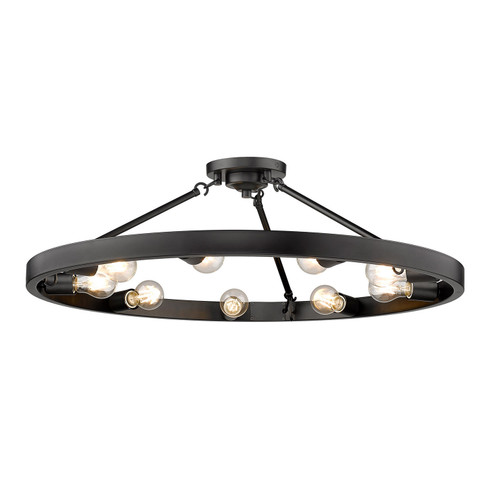 Castile Nine Light Semi-Flush Mount in Matte Black (62|10199SFBLK)