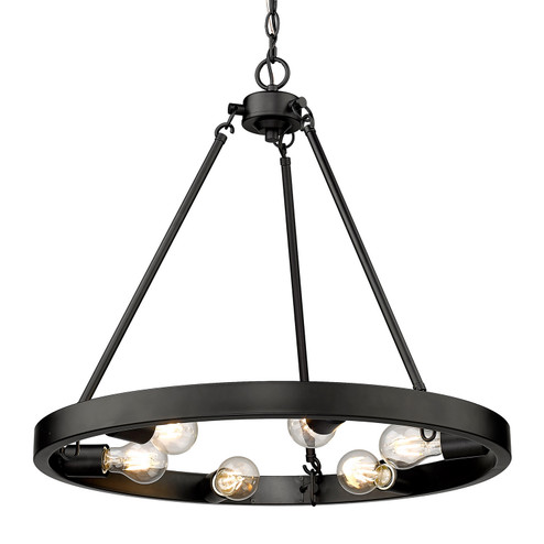 Castile Six Light Chandelier in Matte Black (62|10196BLK)