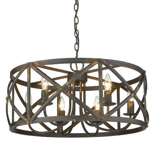 Alcott Six Light Chandelier in Antique Black Iron (62|08906ABI)