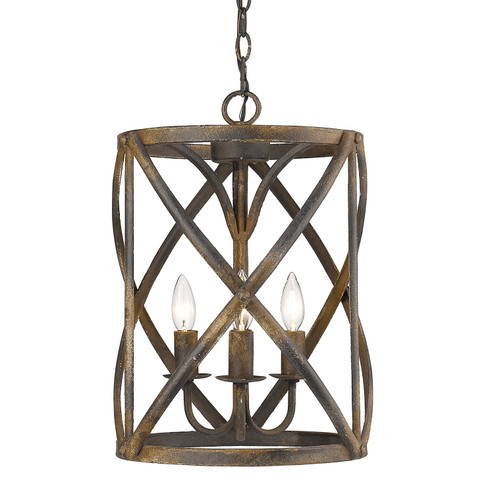 Alcott Three Light Pendant in Antique Black Iron (62|08903PABI)