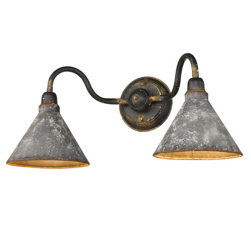 Jasper Two Light Vanity in Antique Black Iron (62|0877BA2ABIGV)
