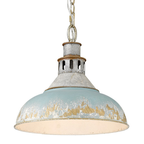 Kinsley One Light Pendant in Aged Galvanized Steel (62|0865LAGVTEAL)