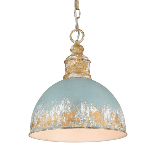 Alison One Light Pendant in Vintage Gold (62|0809MVGTEAL)
