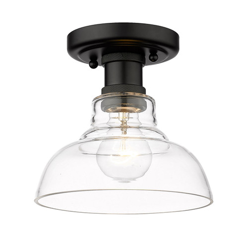 Carver One Light Flush Mount in Matte Black (62|0305FMBLKCLR)