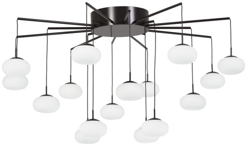 George's Web LED Chandelier(Convertible To Semi Flush) in Bronze With Gold Dust (42|P8239671L)
