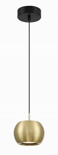 Halo LED Mini Pendant in Coal And Brushed Gold (42|P5471884L)