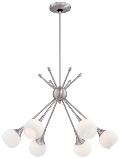 Pontil Six Light Chandelier in Brushed Nickel (42|P1806084)
