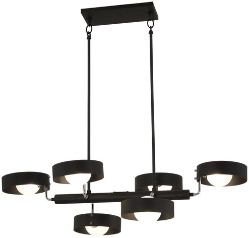 Lift Off Six Light Chandelier in Sand Coal And Polished Nickel (42|P1566729)