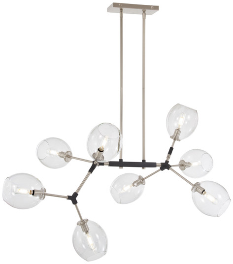 Nexpo Eight Light Chandelier in Brushed Nickel W/Black Accents (42|P1368619)