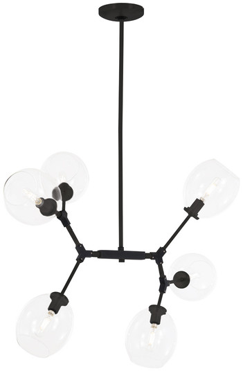 Nexpo Six Light Pendant in Coal Black (42|P136666A)