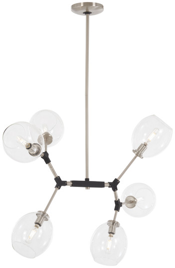 Nexpo Six Light Pendant in Brushed Nickel W/Black Accents (42|P1366619)