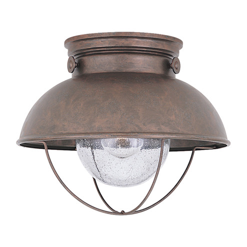Sebring One Light Outdoor Flush Mount in Weathered Copper (1|886944)