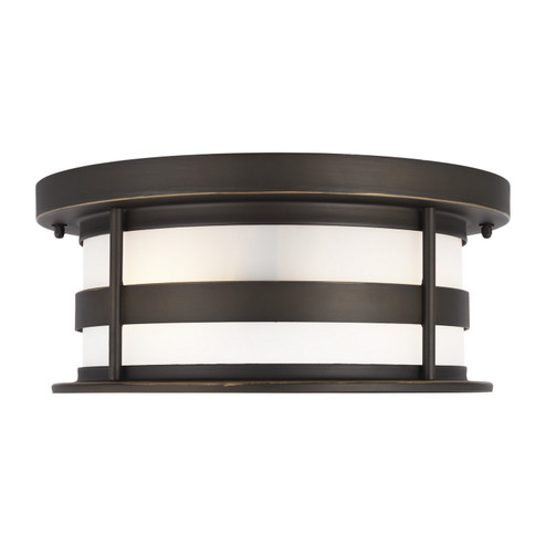 Wilburn Two Light Outdoor Flush Mount in Antique Bronze (1|789090271)