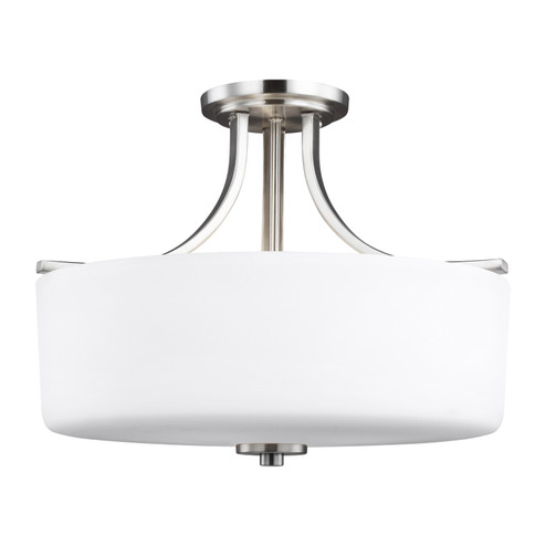 Canfield Three Light Semi-Flush Mount in Brushed Nickel (1|7728803962)